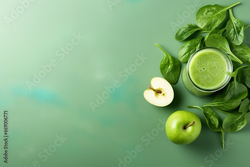 vegetable smoothie or juice with baby spinach and apple