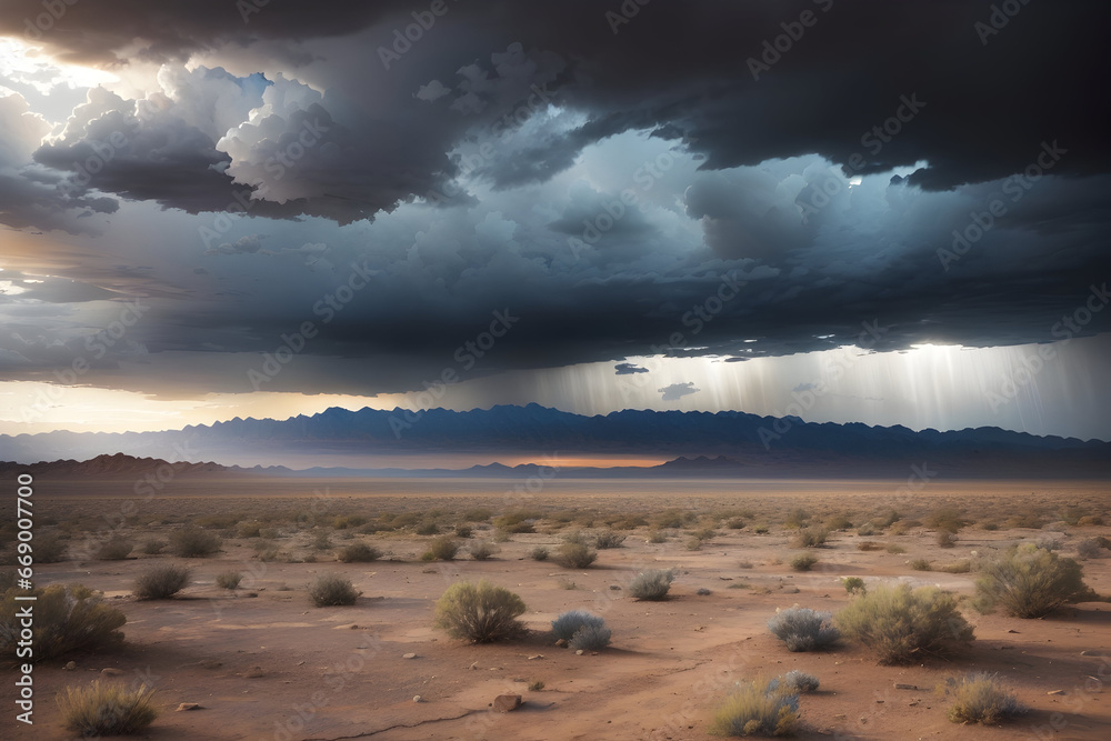 clouds over the steppe