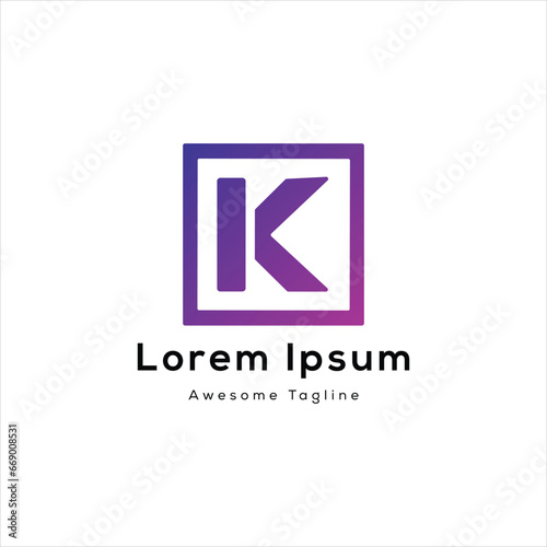 Free Download K letter square box creative logo design - GFXLoad
