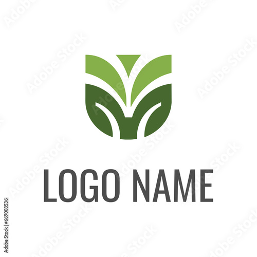 Nature protection protect logo design  eco safe  shield with green leaf logo