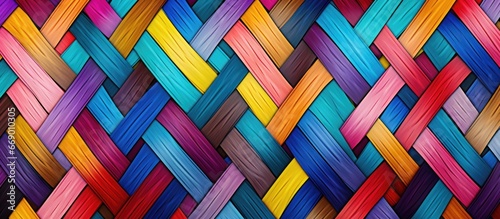 Colorful woven stripes in seamless abstract pattern photo