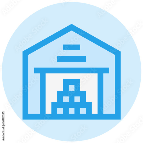 Stock Warehouse Vector Icon Design Illustration