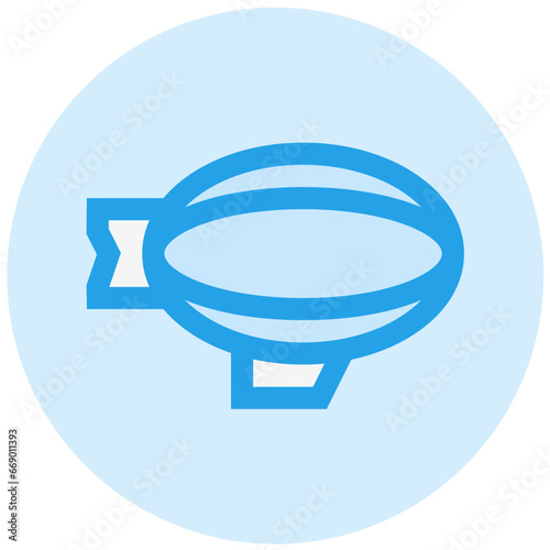 Flying Airship Vector Icon Design Illustration