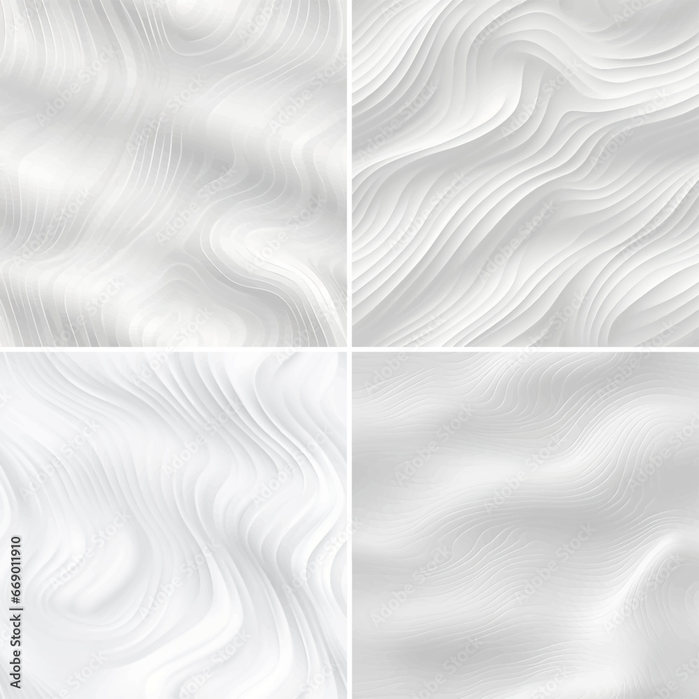 Fototapeta premium white background luxurious satin curtain ripple wavy sheet smooth drapery shine silk curve textile wave romantic