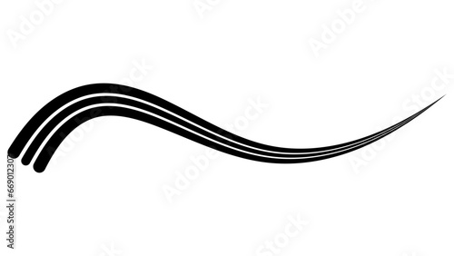Line swash swish, curly calligraphy under squiggle, swoosh stroke