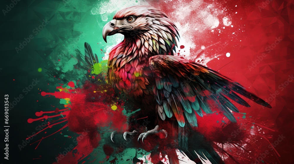 Mexican flag and cartoon characters wearing the flag,AI generated. Mexican flag and cartoon characters wearing the flag,AI generated.