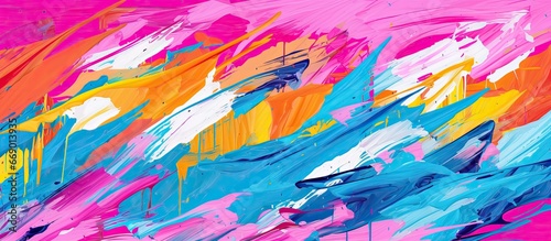 Vibrant brush strokes on abstract hand drawn background