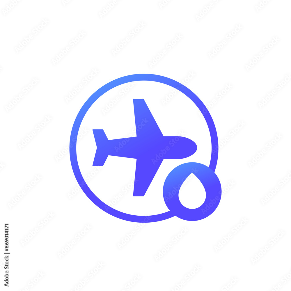 jet fuel icon with an airplane, clean biofuel for aviation jet fuel icon with an airplane, clean biofuel for aviation