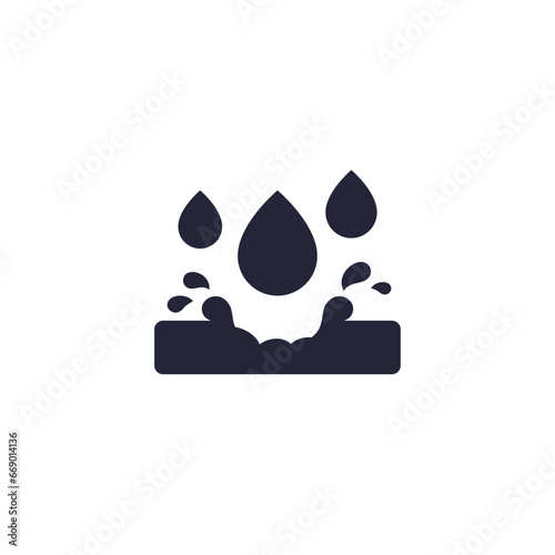 corrosive material and acid icon, vector pictogram