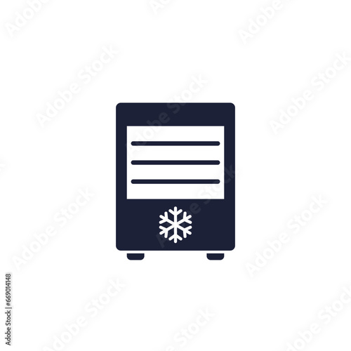 fridge, supermarket freezer icon on white