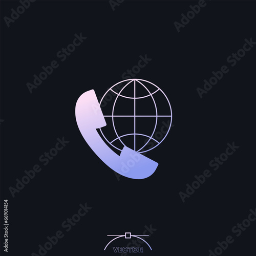 international call icon, phone calls abroad
