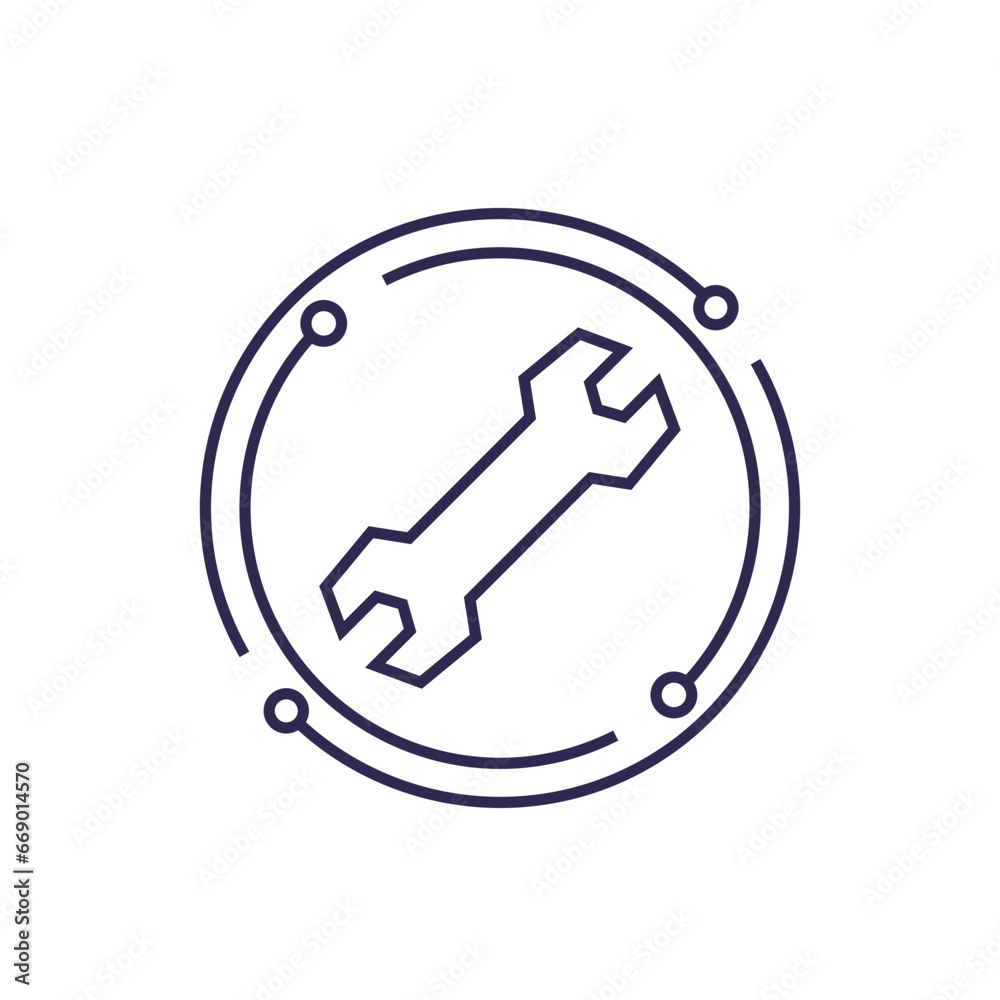 repair process line icon on white repair process line icon on white