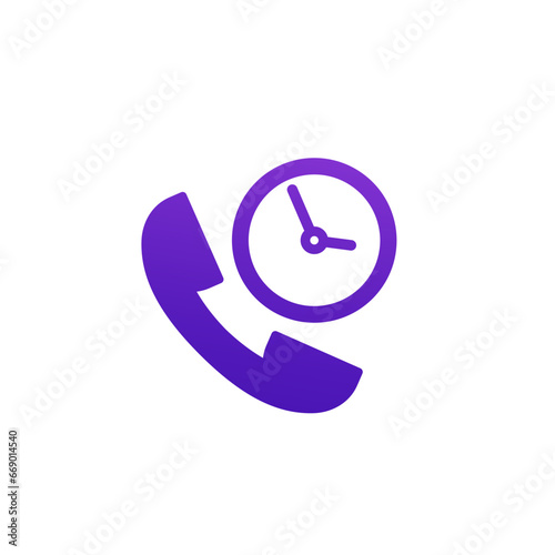 call duration icon on white