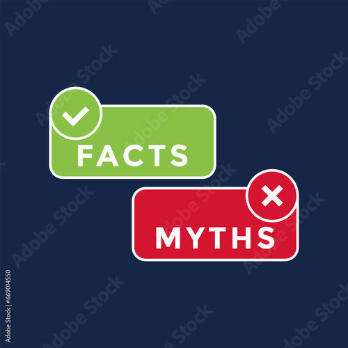 facts and myths, flat vector design
