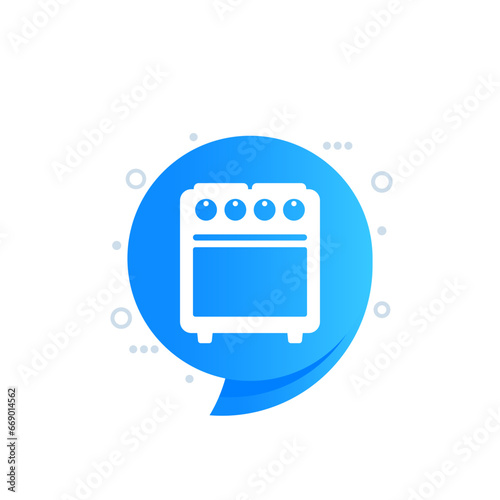 oven or stove icon, vector art