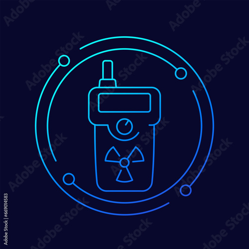 radiation detector line icon, vector