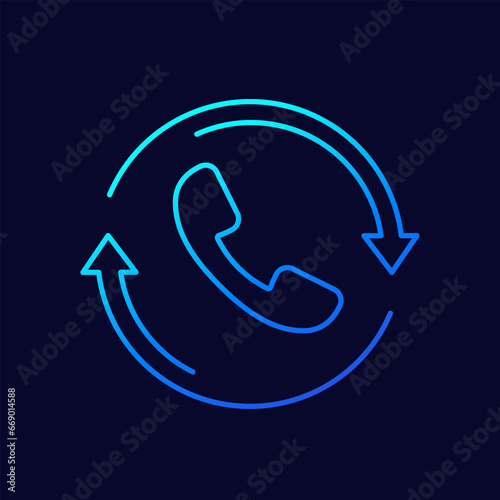 request phone call, callback line vector icon