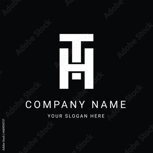 TH. HT Letter Initial Logo Design Template Vector Illustration