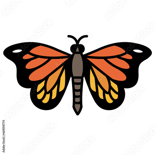 butterfly line icon