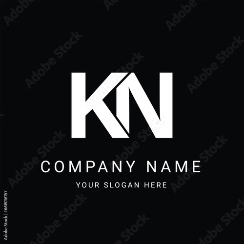 KN Letter Initial Logo Design Template Vector Illustration