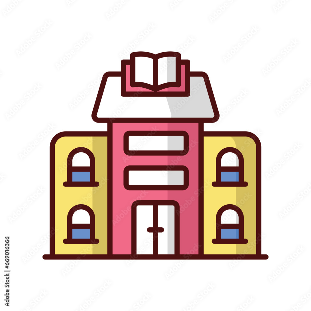 Library icon isolate white background vector stock illustration Library icon isolate white background vector stock illustration