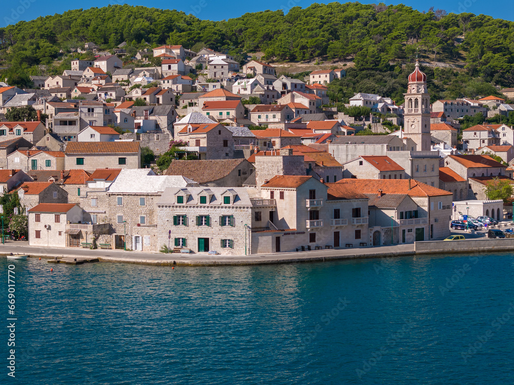 Pučišća town on Brac Island, Croatia