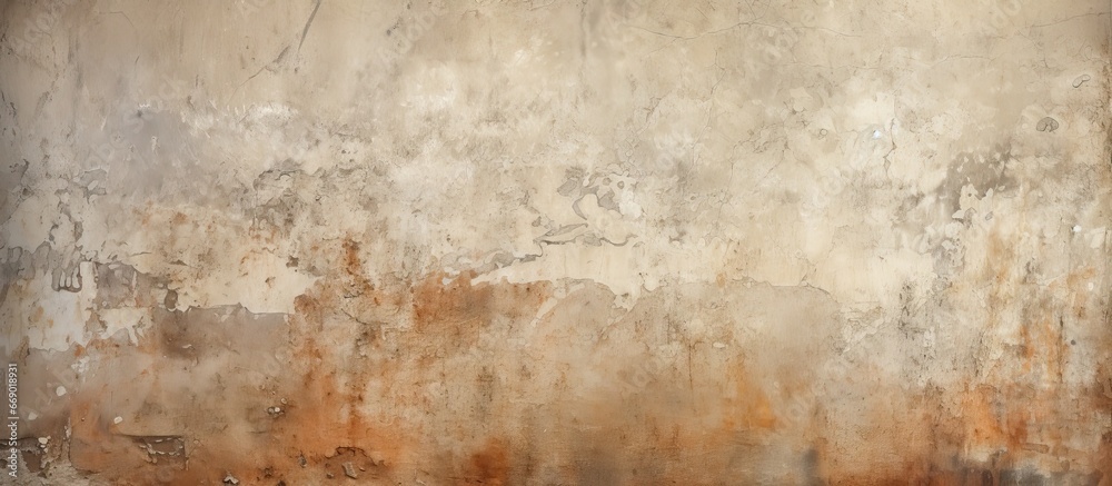 Aged weathered wall with cracks spots stains Damaged antique backdrop