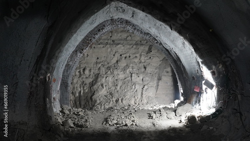 excavation works in subway tunnel construction