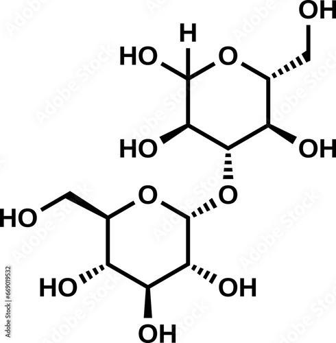 Nigerose structural formula, vector illustration