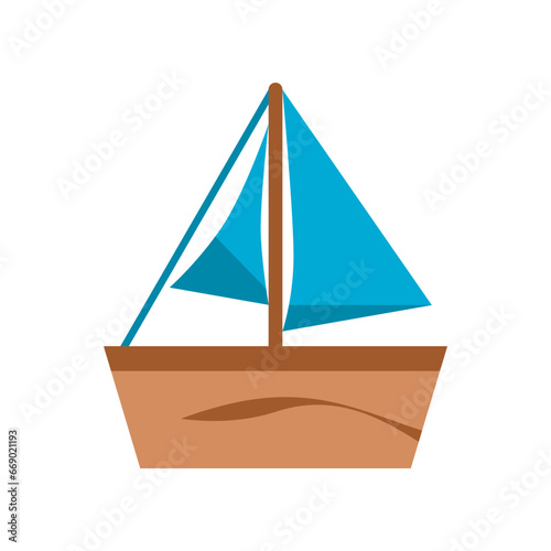 Sailboat ocean sea icon flat vector design