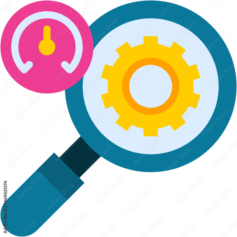 Vector Icon Reviewing, Solutions, Reviewing, Gear, Testing, Magnifying Glass Vector Icon Reviewing, Solutions, Reviewing, Gear, Testing, Magnifying Glass