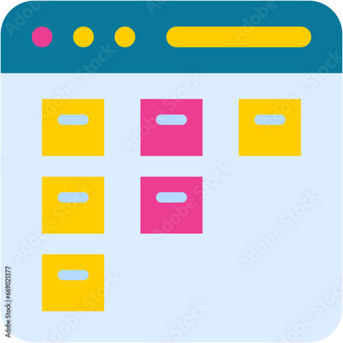 Vector Icon Kanban, Management, Notes, Organization, Scrum, Agile