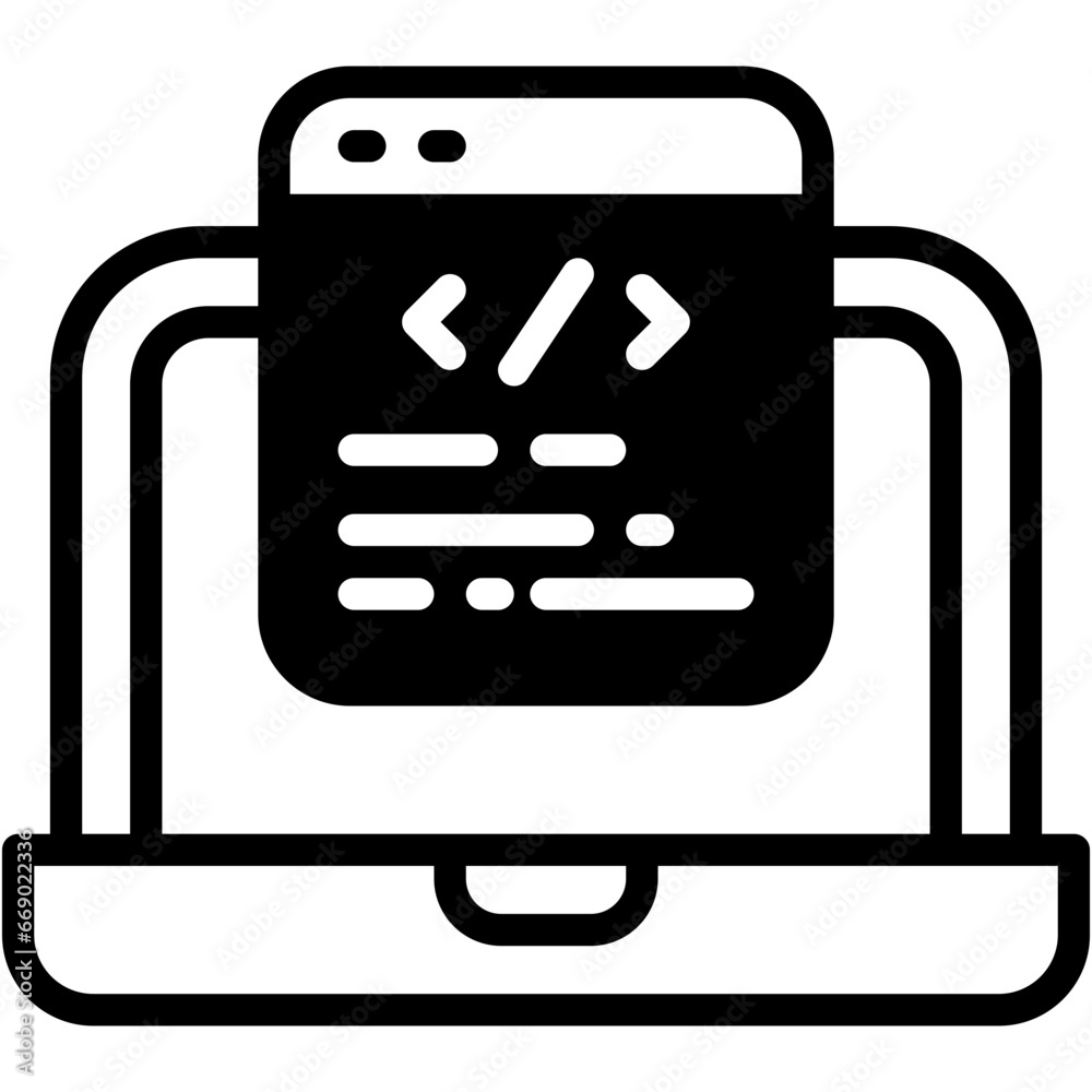 Vector Icon Script, Web Development, Coding, Programming, Screen, Computer Vector Icon Script, Web Development, Coding, Programming, Screen, Computer