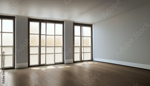 New Interior empty living room with window