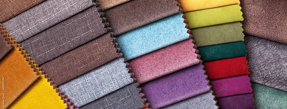 Sample of velvet and velour textile of different colors, background. Catalog and set tone of fabric Sample of velvet and velour textile of different colors, background. Catalog and set tone of fabric