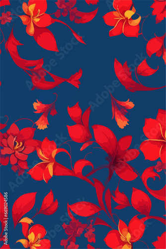 Nature s Elegance in 2D  Seamless Vector Patterns