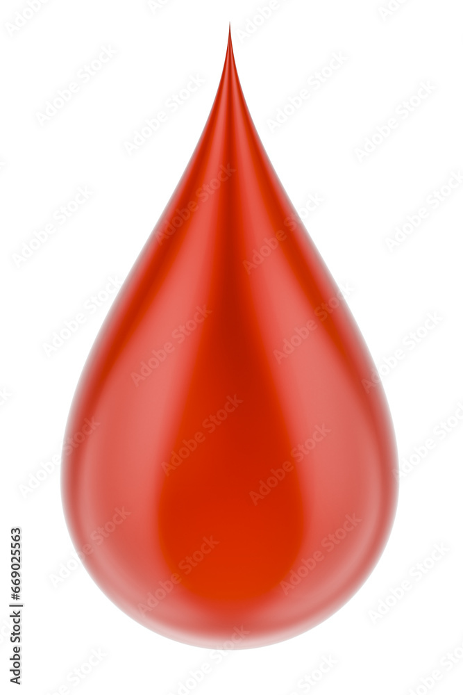 Blood Drop, 3D rendering isolated on transparent background Blood Drop, 3D rendering isolated on transparent background