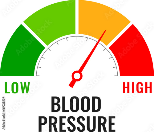 Blood pressure meter, vector gauge illustration photo