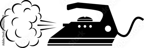 Steam iron vector icon