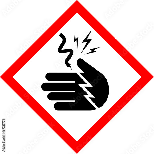 Electric shock hazard sign, do not touch