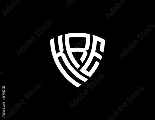 KRE creative letter shield logo design vector icon illustration