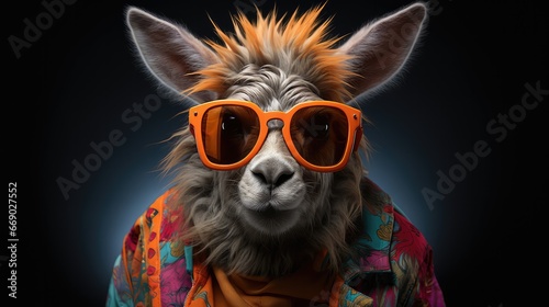 Lama wear sunglasses.