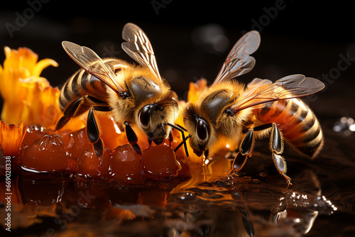 Bees suck fresh honey © robi