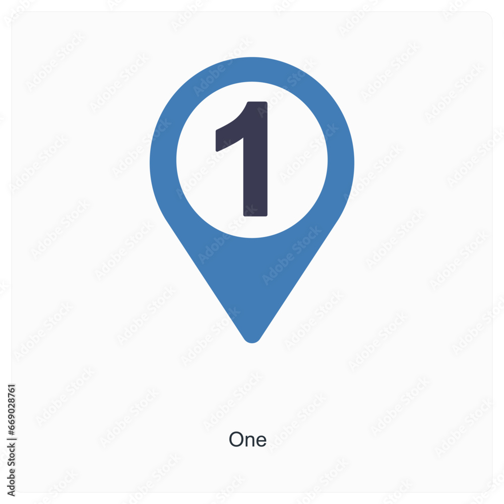 One and location icon concept One and location icon concept