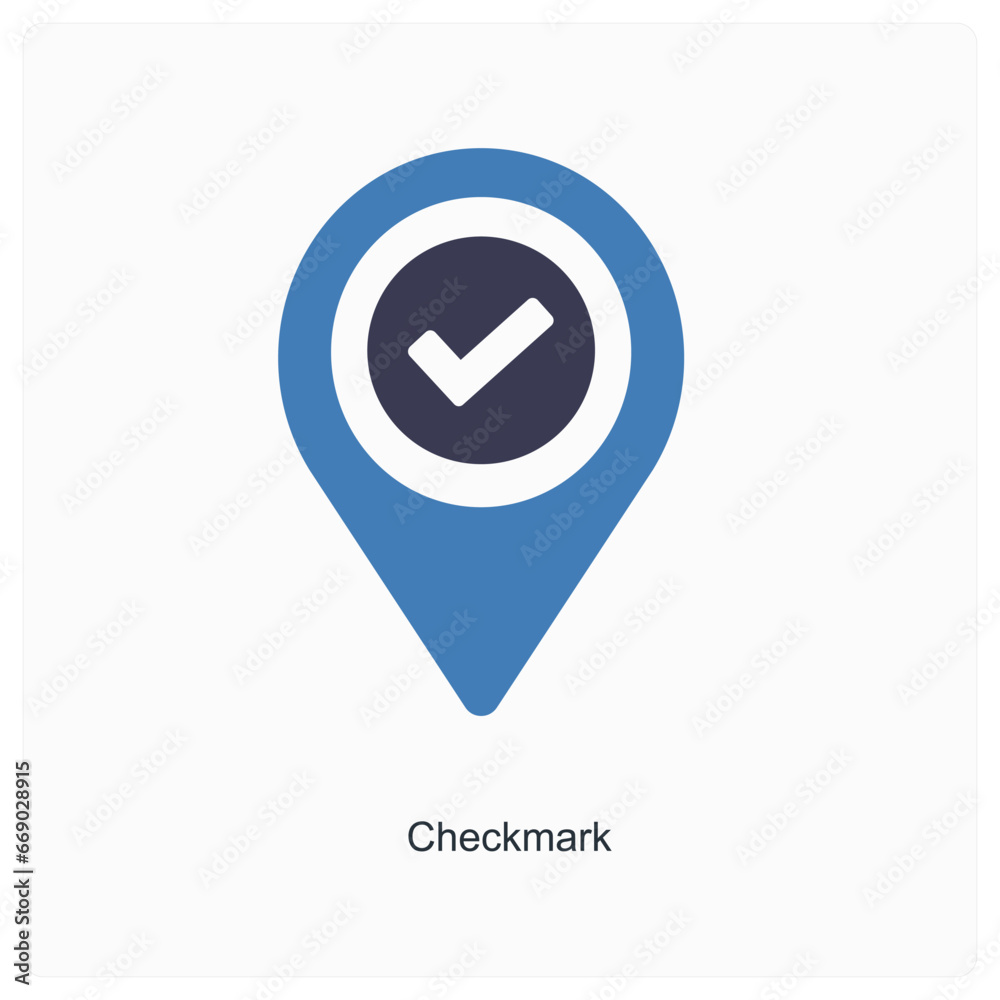 Checkmark and location icon concept