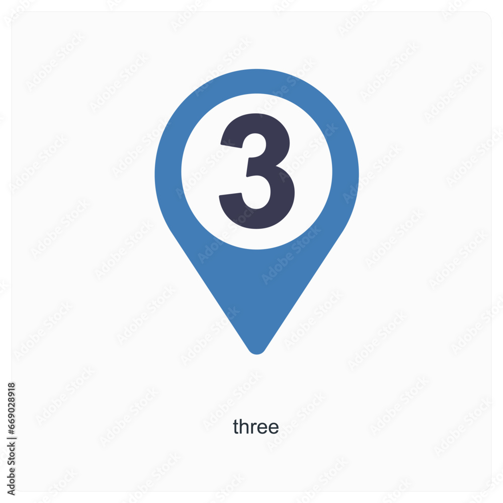 three and location icon concept three and location icon concept