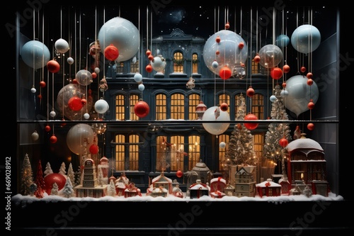 Christmas market or store window display