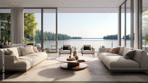 Sophisticated AI Elegance in a Lakeside Contemporary Oasis © MAY