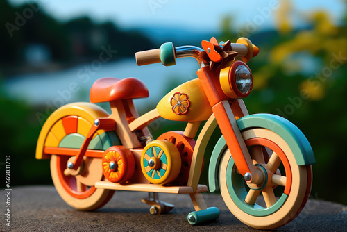 Wooden Toy Motorcycle photo