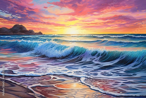 Beach Sunset Drawing: Twilight Colors Unveiled in Breathtaking Artwork